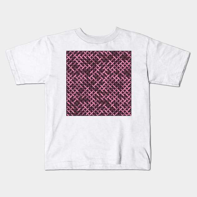 Weave Pattern (Rose Gold) Kids T-Shirt by John Uttley